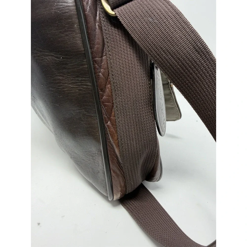 Vintage G.H. Bass Leather Messenger Bag Briefcase Laptop Satchel Brown
